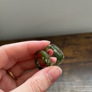 Green Resin Rings